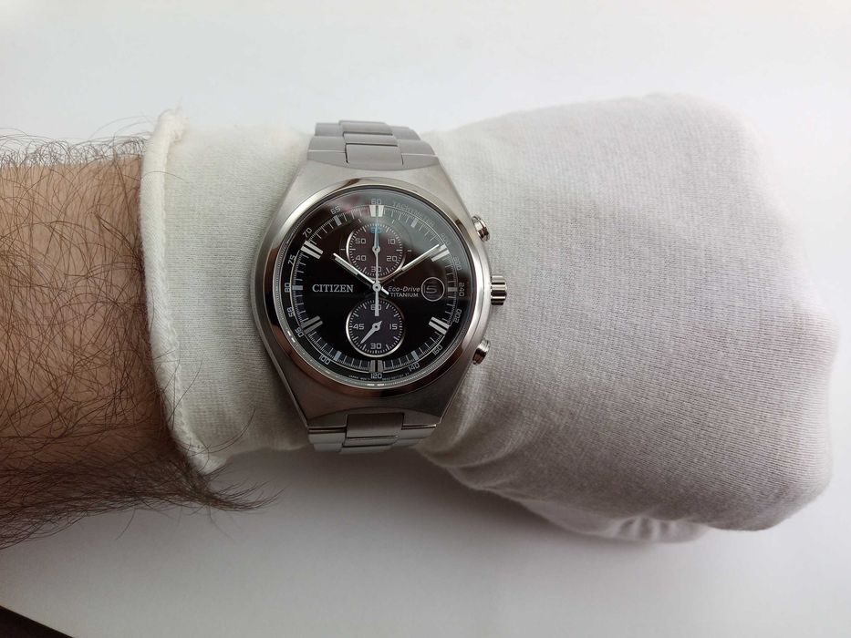 Титановые мужские часы Citizen Eco-Drive CA7090-52E, сапфир, хронограф