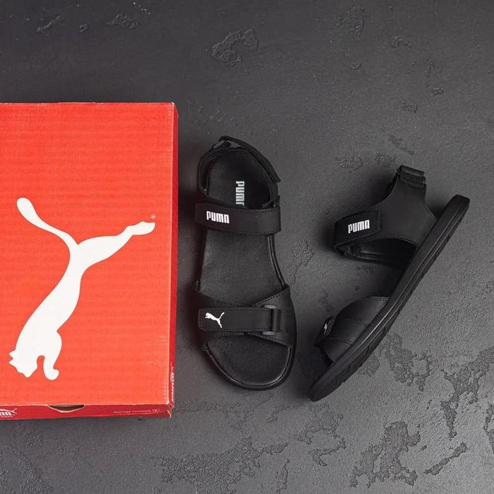 Чоловічі шкіряні босоніжки Puma Black