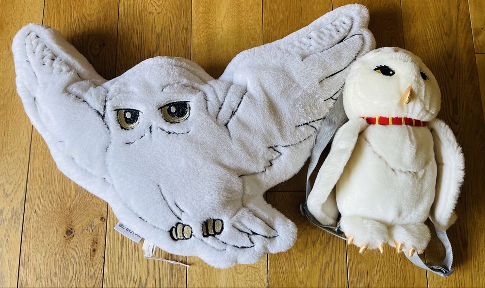 Oryginalny zestaw Harry Potter Hedwiga poduszka + plecak maskotka