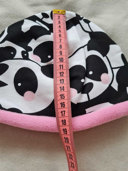 Czapka i komin,panda,bawełna,polar,rękodzieło