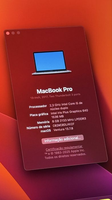 MacBook Pro 13” 2017 - i5 | 8GB | Bateria nova
