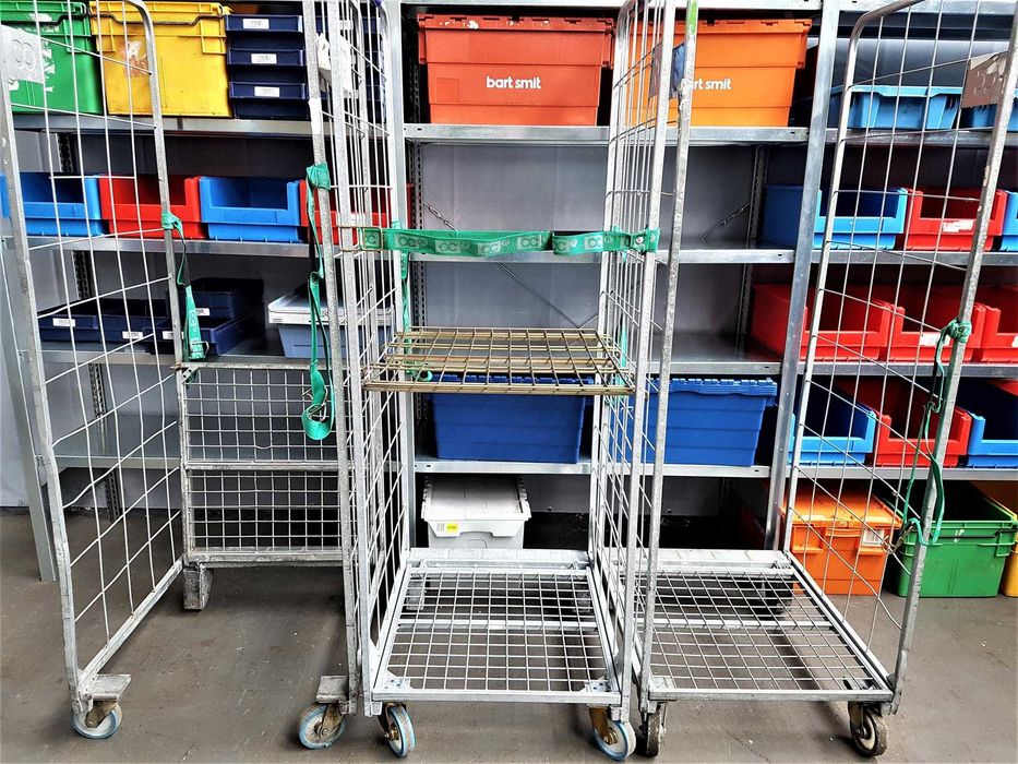 Wózek Magazynowy Gniazdowy Siatkowy Platforma Transportowy Kurierski