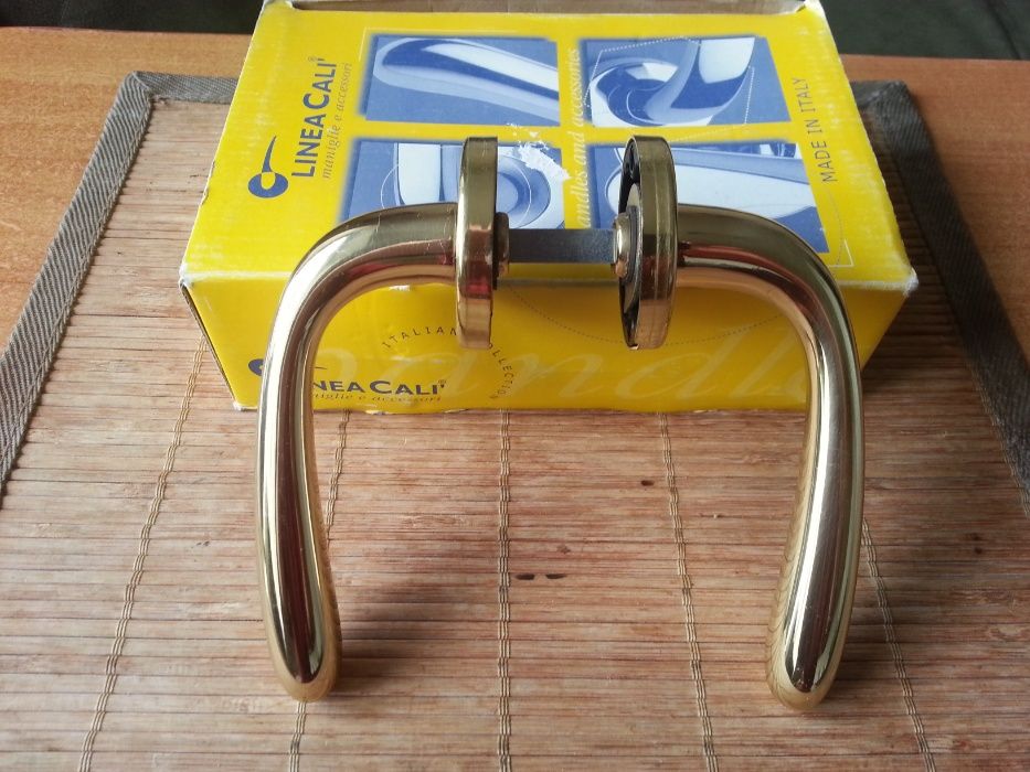 Ручки дверные(пара)Linea cali garda, полированная латунь,Италия ,новые