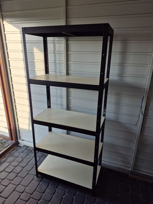 Regał Metalkas czarny 180x80x40cm 5 półek HDF IMPREGNACJA - ZŁOŻONY 2 sztuki