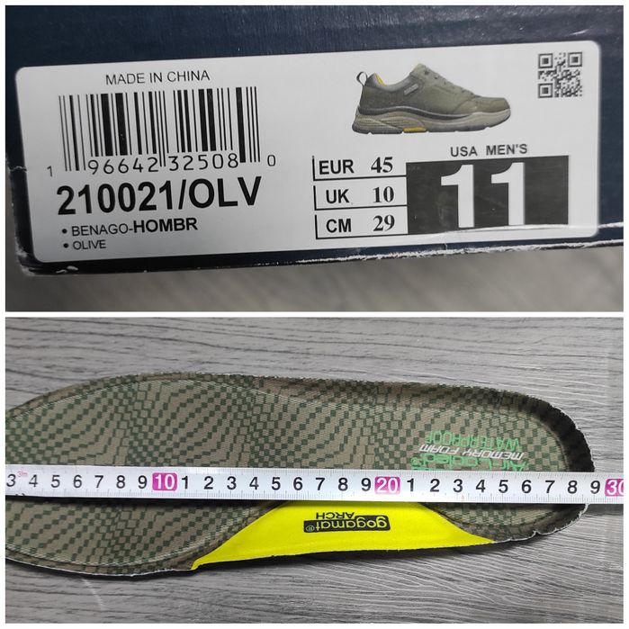 44 Skechers waterproof оригінальні чоловічі шкіряні кросовки