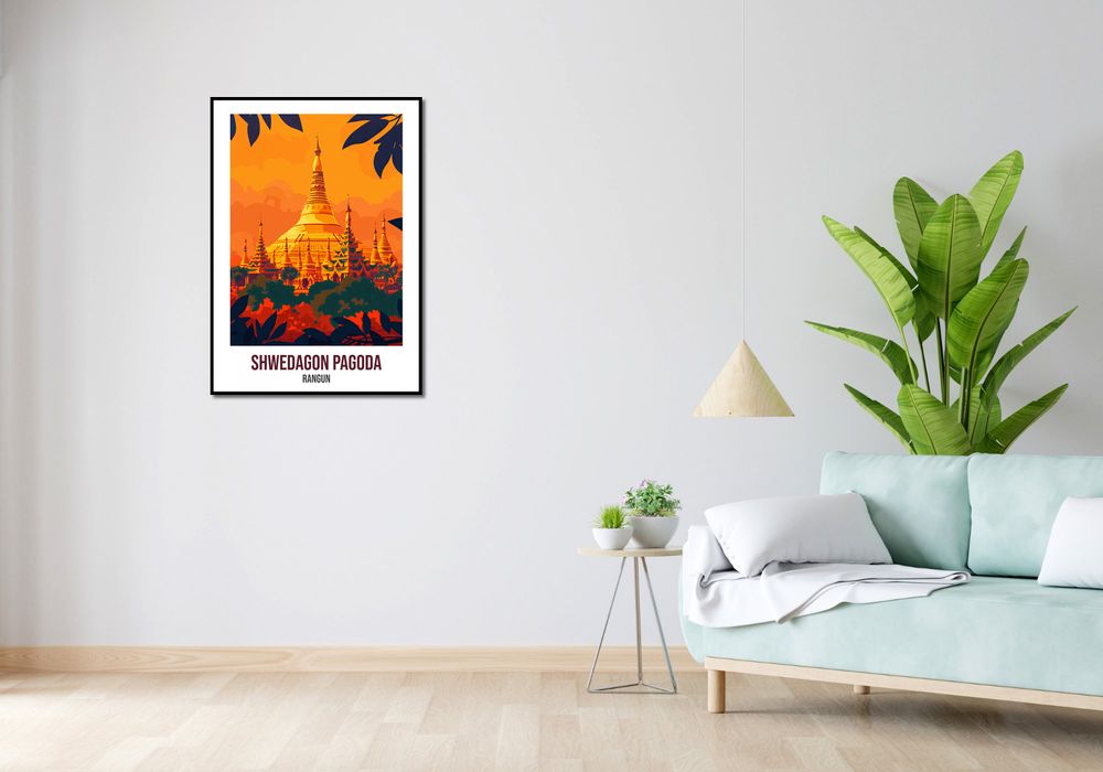 Plakat 64x90cm Shwedagon Pagoda