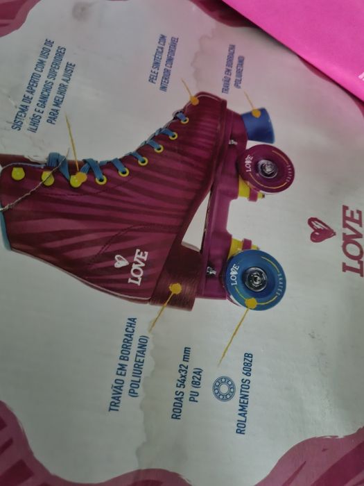 Patins love 4 rodas tamanho 37 38