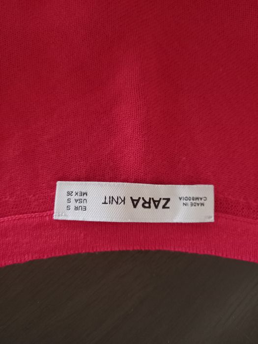 Sweter czerwony malinowy Zara S Nowy 170-176 xl-xxl oversize