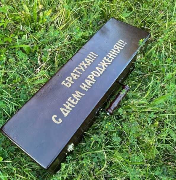 Набір шампурів в кейсі   набор шампуров   подарунок чоловіку  барбекю