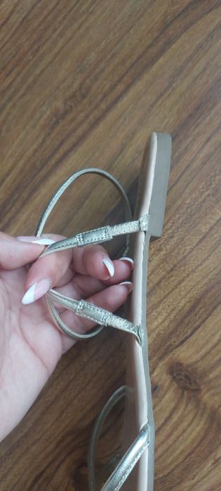 Sandały- złoty szampański kolor