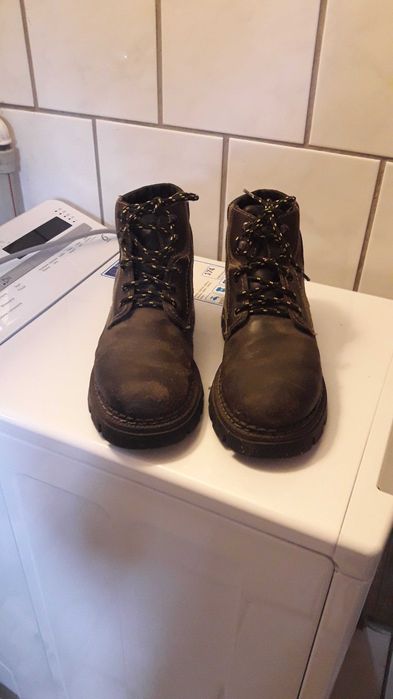buty meskie traperey 40 skórzane zimowe wkładka 26,5cm mocne