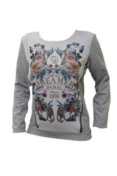 Для девочки батник с молниями на флисе