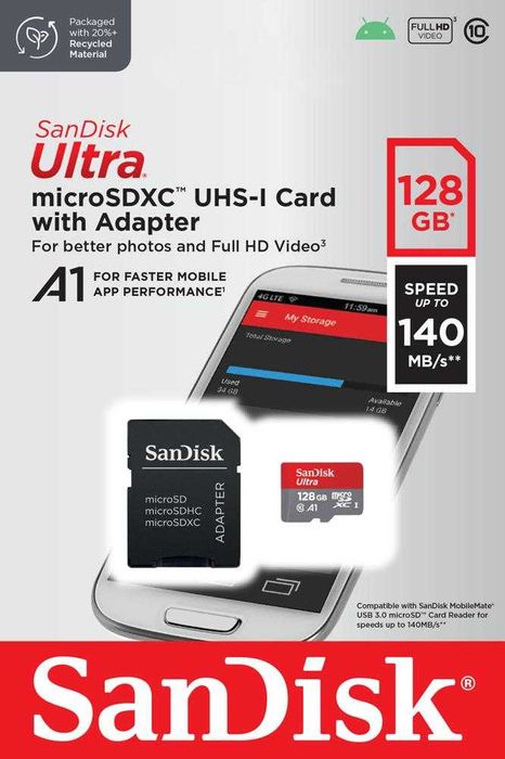 Karta pamięci SANDISK ULTRA 128GB 140MB/s micro SD