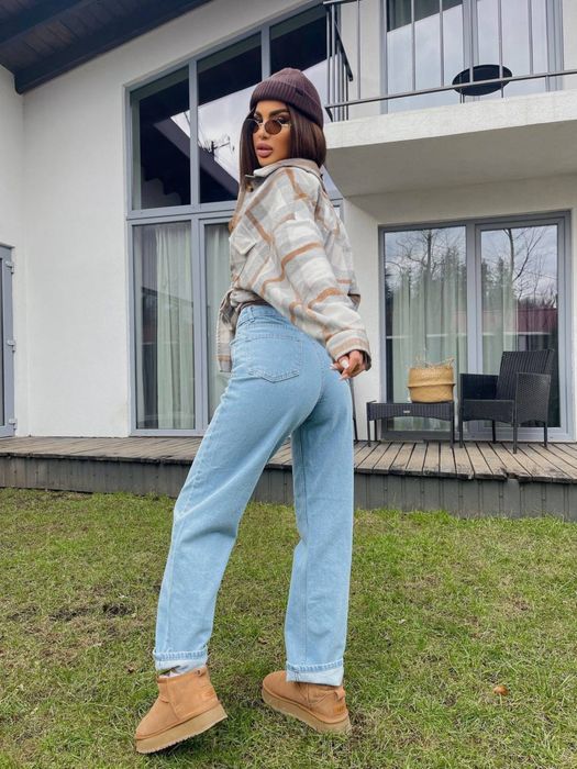 Блакитні джинси труби палаццо