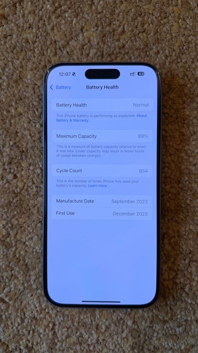 iPhone 15 Pro 256GB Natural Titanium w idealnym stanie