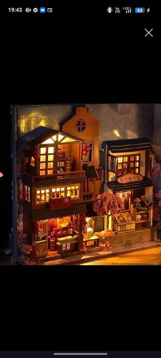 Miniaturowy Domek Book Nook – Wiosenna Japonia – Do Składania – Nowy