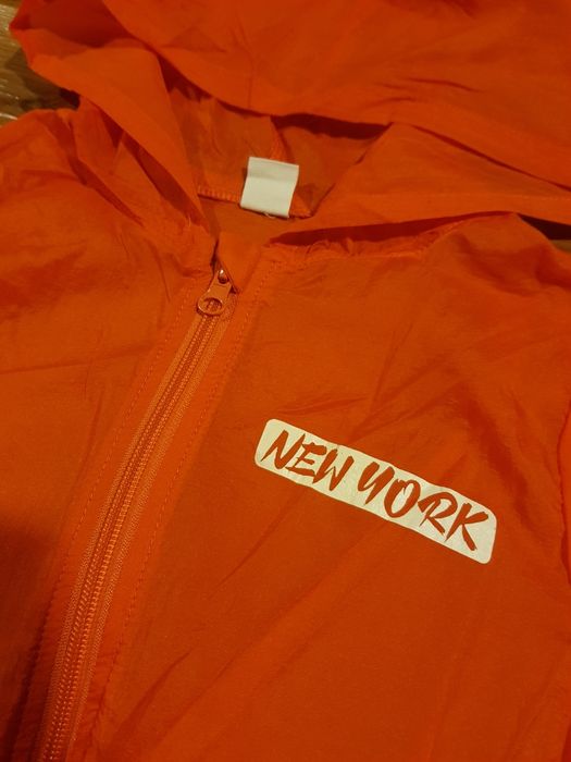 Pomarańczowa bluza rozsuwana New York, kurtka 122 cm