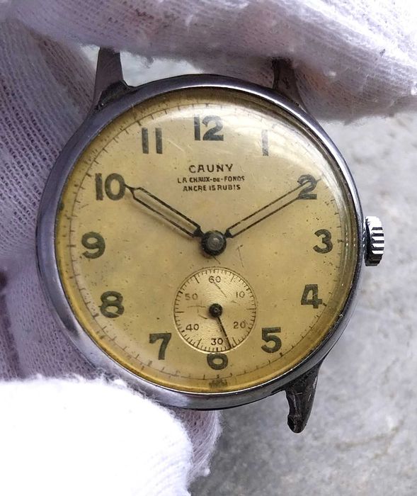 Cauny Relógio de Homem anos 40 corda manual