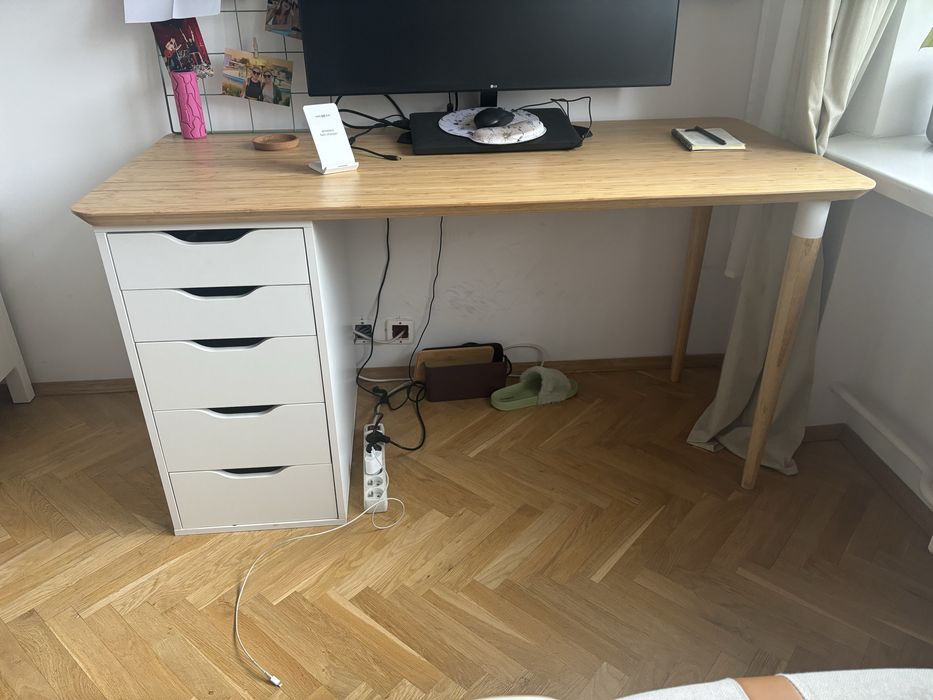Biurko IKEA blat bambusowy