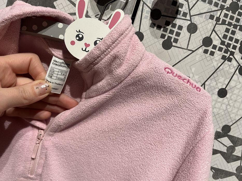 Polarowa różowa bluza decathlon 122/128