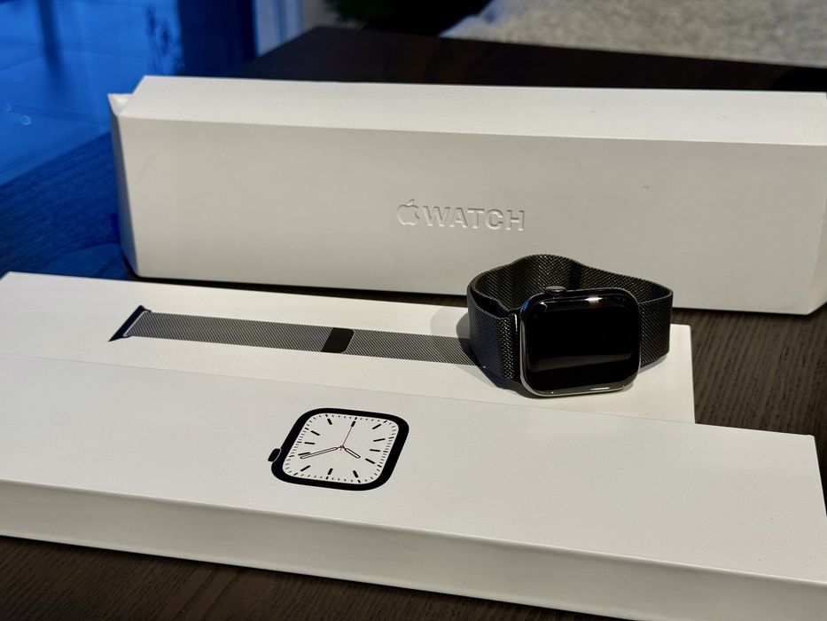 Apple Watch series 7 Celluar 45 Graphite Steel bransoleta mediolańska