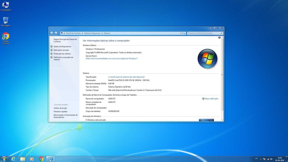 Computador ASUS i5 4Gb