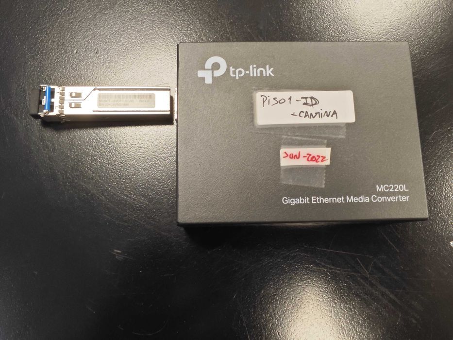 Conversor Média Fibra TP-Link MC220L + Módulo SFP TL-SM311LS 1G 20km + Fonte alimentação 5V – Usado