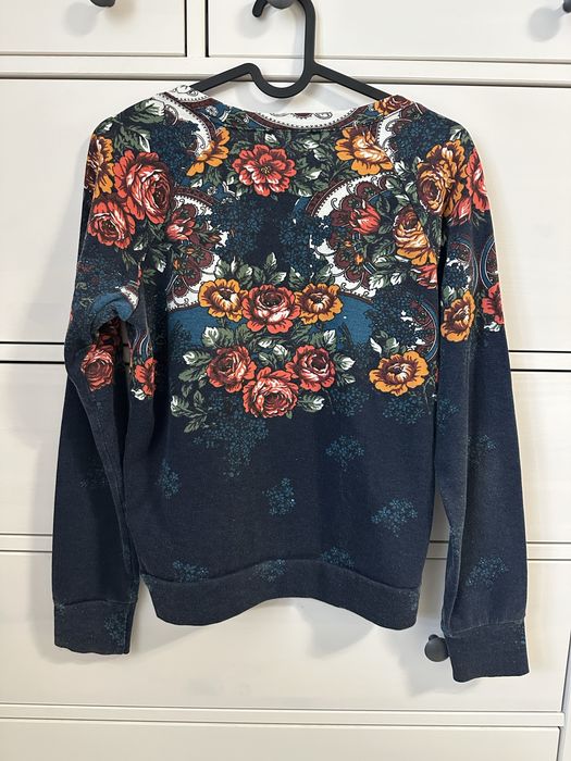 Granatowa bluza w kwiaty Oodji xxs / xs / s