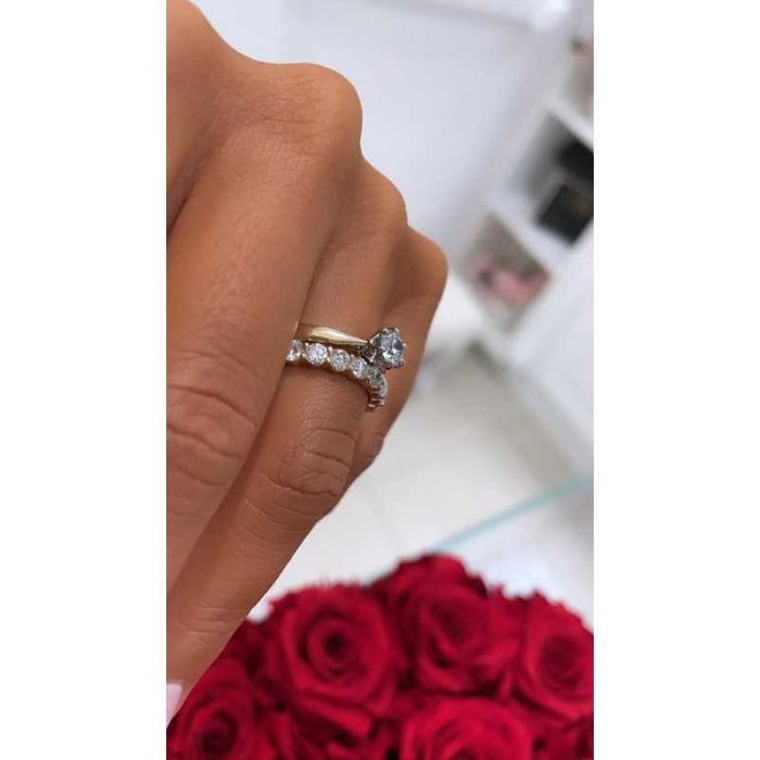 Obrączka złota do połowy z brylantami Eight Dreams 0.80ct