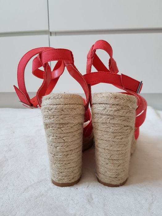 Nowe sandały koturny 38 39 h&m czerwone letnie wysokie sexy