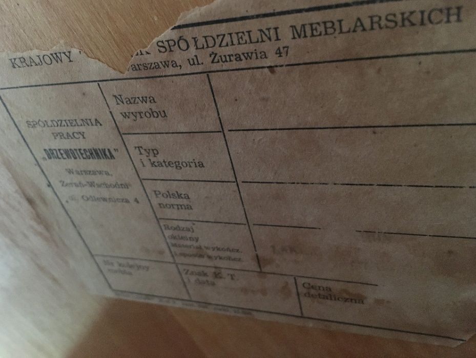 Biurko PUCHAŁA drewniane PRL