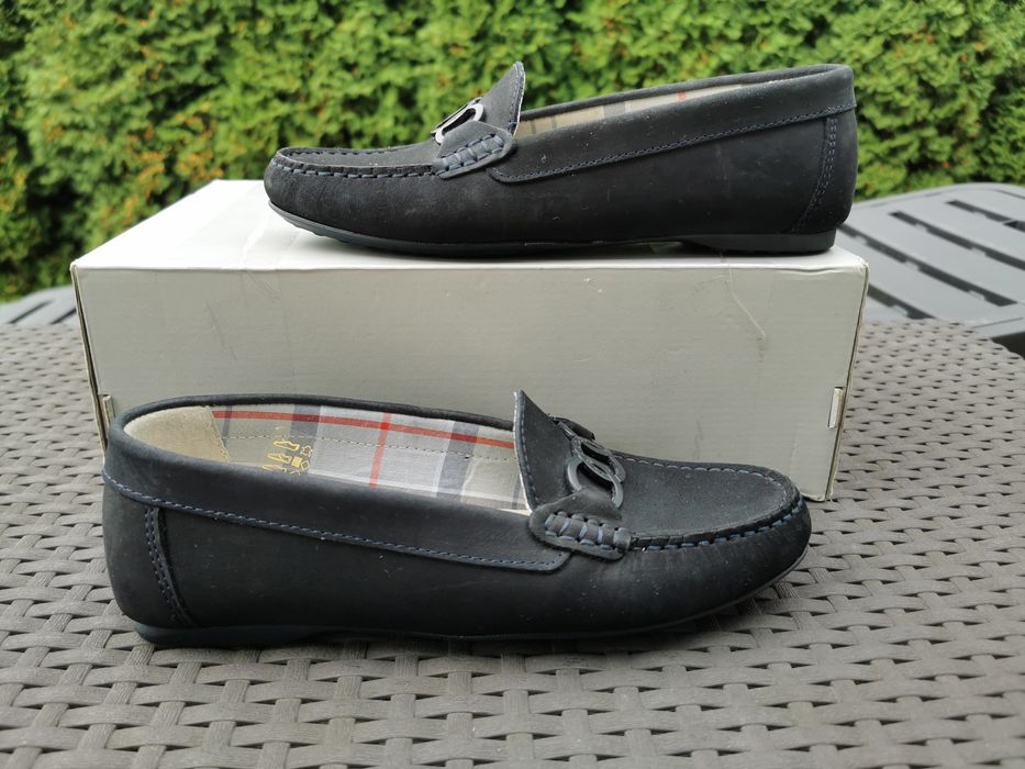 Barbour moccasin mokasyny skórzane damskie 38 Nowe