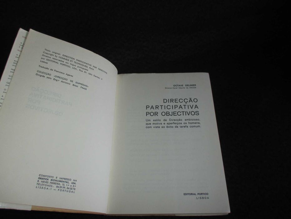 Livro Direcção Participativa por Objectivos Octave Gelinier