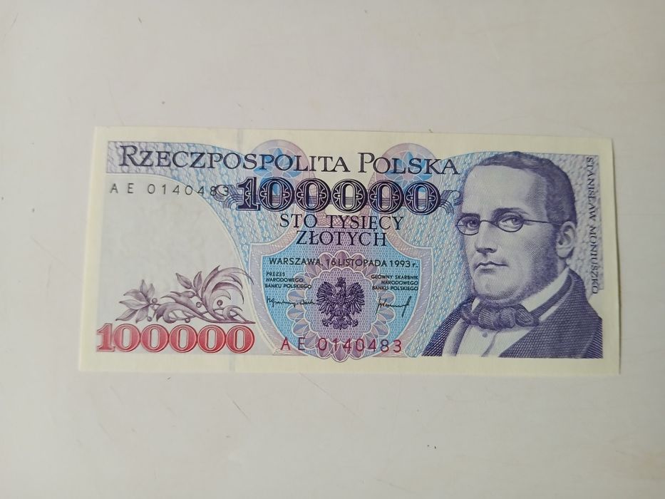 100.000 Stanisław Moniuszko 1993. seria A, niski numer