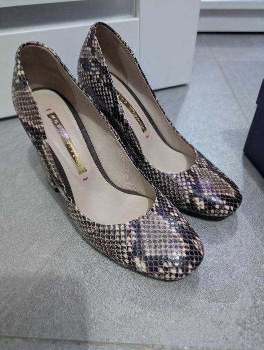 Туфли кожаные, под змеиную кожу