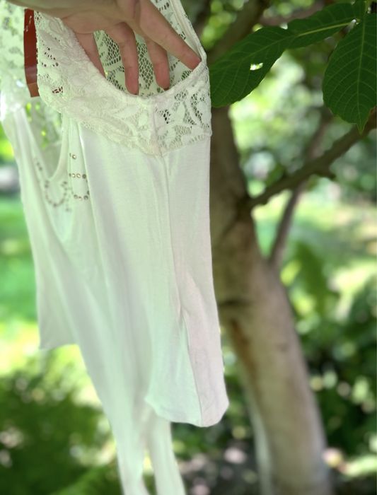 Шикарний стильний боді блуза з мереживом та стразами guess новий