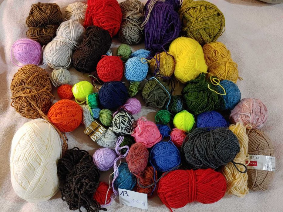 Włóczka, Wielokolorowy zestaw włóczki 1,65kg