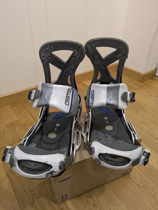 Burton Cartel EST M wiązania snowboardowe snowboard srebrne