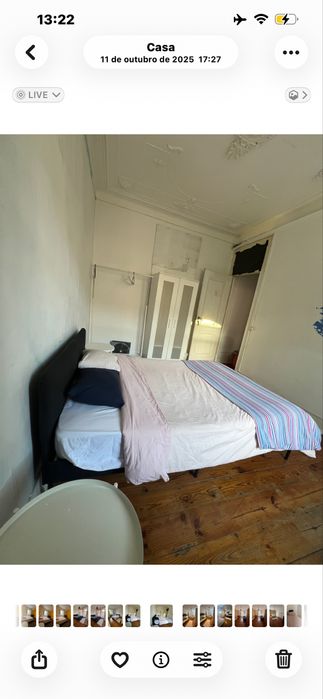 Cama de casal e roupeiro