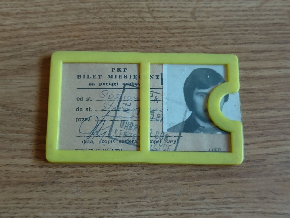 Stary Antyczny Bilet Miesięczny PKP Na Pociągi Osobowe PRL Vintage