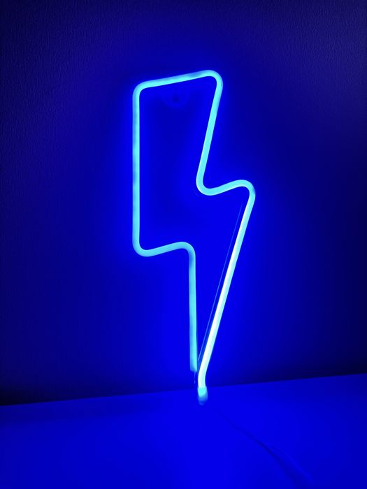 Неоновый LED светильник, подсветка, ночник, молния