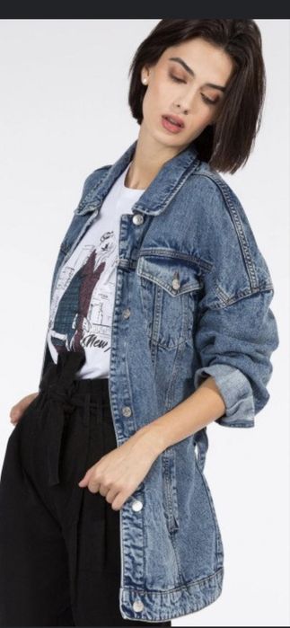 Подовжена джинсова кофта