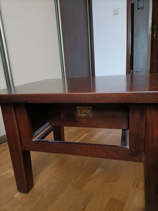 Stolik kawowy, ława z szufladą / drewno