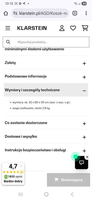 Kosz na śmieci Klarstein z czujnikiem ruchu