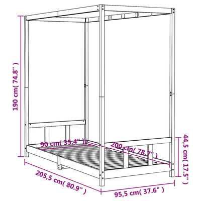 Estrutura de cama infantil 90x200 cm pinho maciço branco