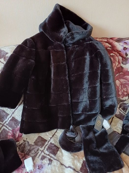 Шуба трансформер з екохутра темнокоричнева (НОВА)