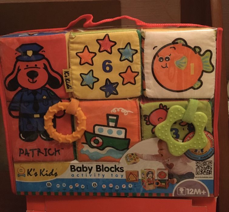 М'які кубіки K’s Kids Patrick Нові 9*9*9см 6шт. Є два гризуни