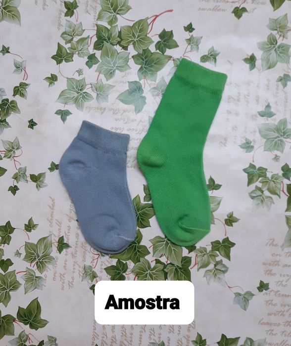 16 pares de meias em algodão