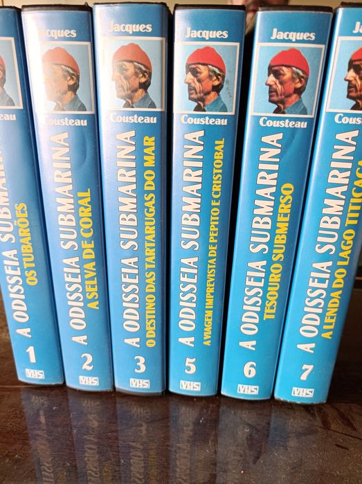 Lote de 6 Cassetes VHS * A Odisseia Submarina * Jackes Cousteau