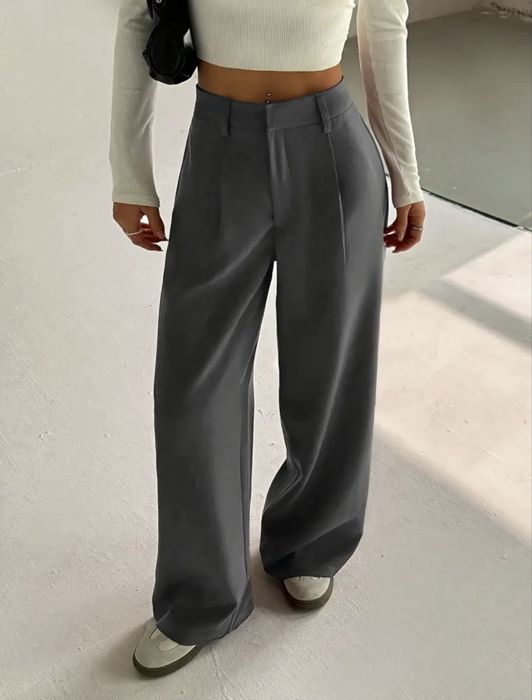 Штани жіночі, палаццо сірого кольору